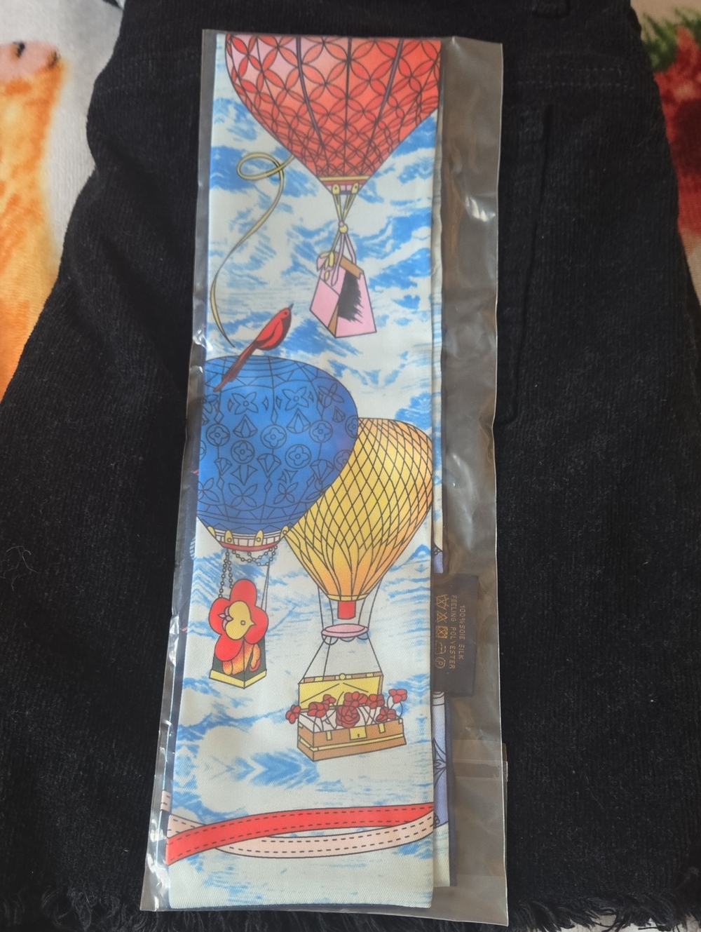 Women's Scarf/Twilly/Wild Rag Large Hot Air Balloon Print
